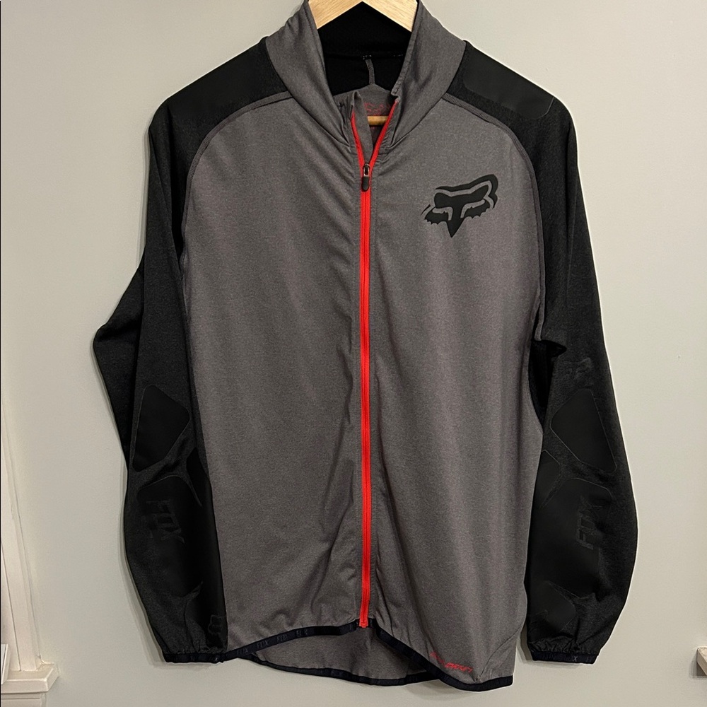 Fox Performance Jacket in Gray and Black with Red Highlights
